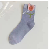 Japanese Style Floral Printed  Women’s Socks( Set of 05)