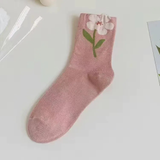 Japanese Style Floral Printed  Women’s Socks( Set of 05)