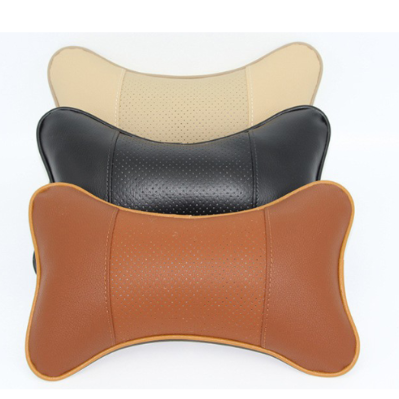 PU Leather Car Headrest Pillow ( Set Of 02 )