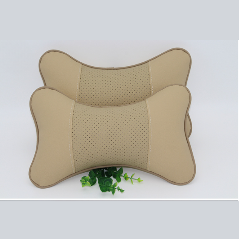 PU Leather Car Headrest Pillow ( Set Of 02 )