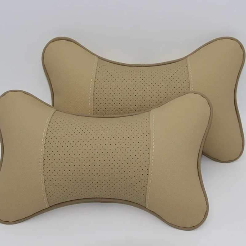 PU Leather Car Headrest Pillow ( Set Of 02 )