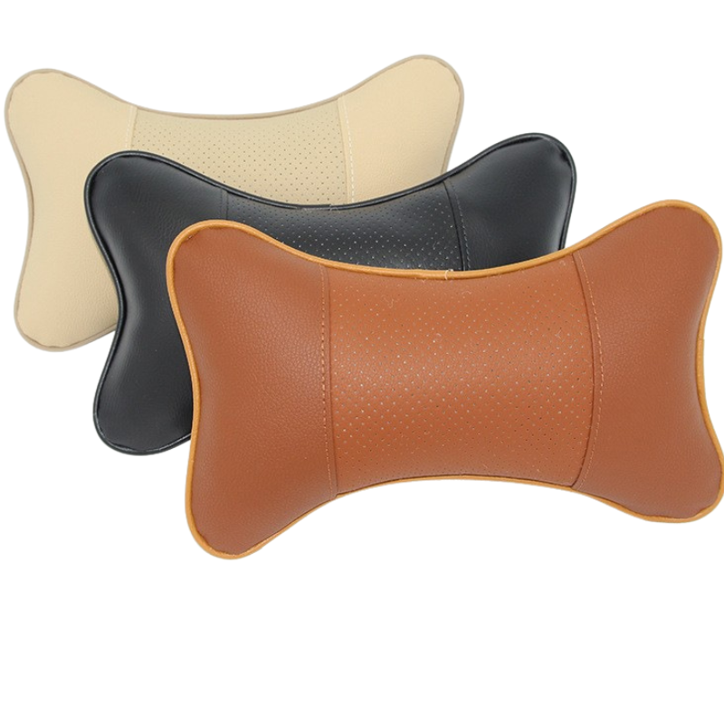 PU Leather Car Headrest Pillow ( Set Of 02 )
