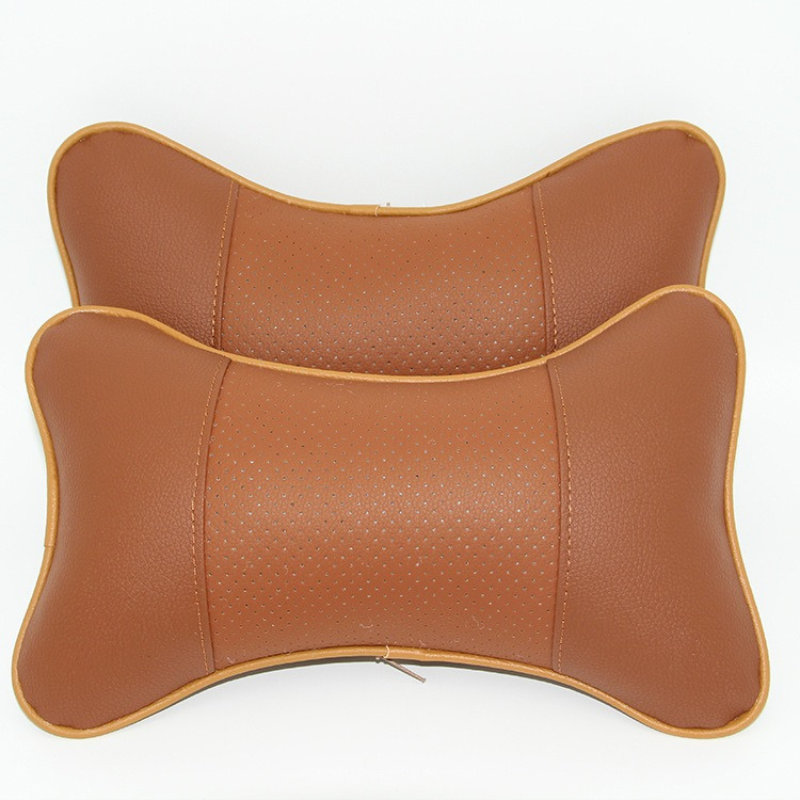 PU Leather Car Headrest Pillow ( Set Of 02 )