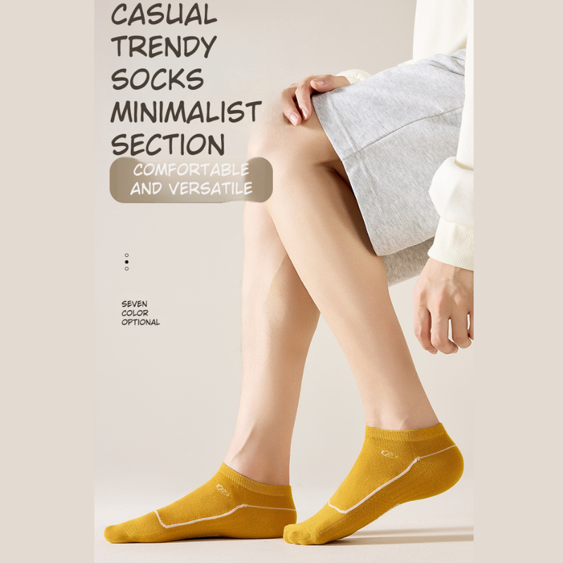 New Breathable Street Style Boat Socks (Set of 5)