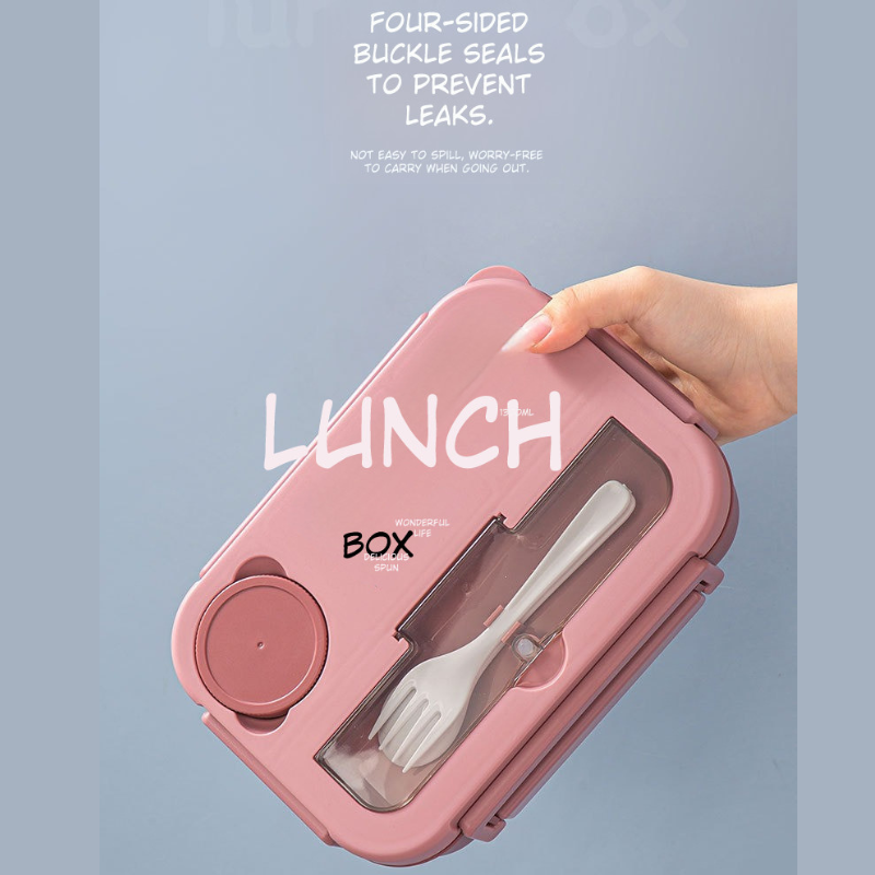 Heating Multi-Compartment Lunch Box With Fork Spoon