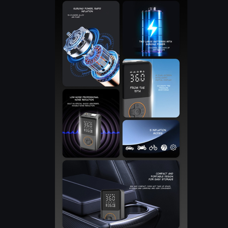 Automatic Wireless Car Air Pump
