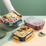 Heating Multi-Compartment Lunch Box With Fork Spoon