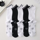 Original Design Preppy Style Cotton Socks (Set of 5)