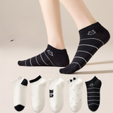 Original Design Preppy Style Cotton Socks (Set of 5)