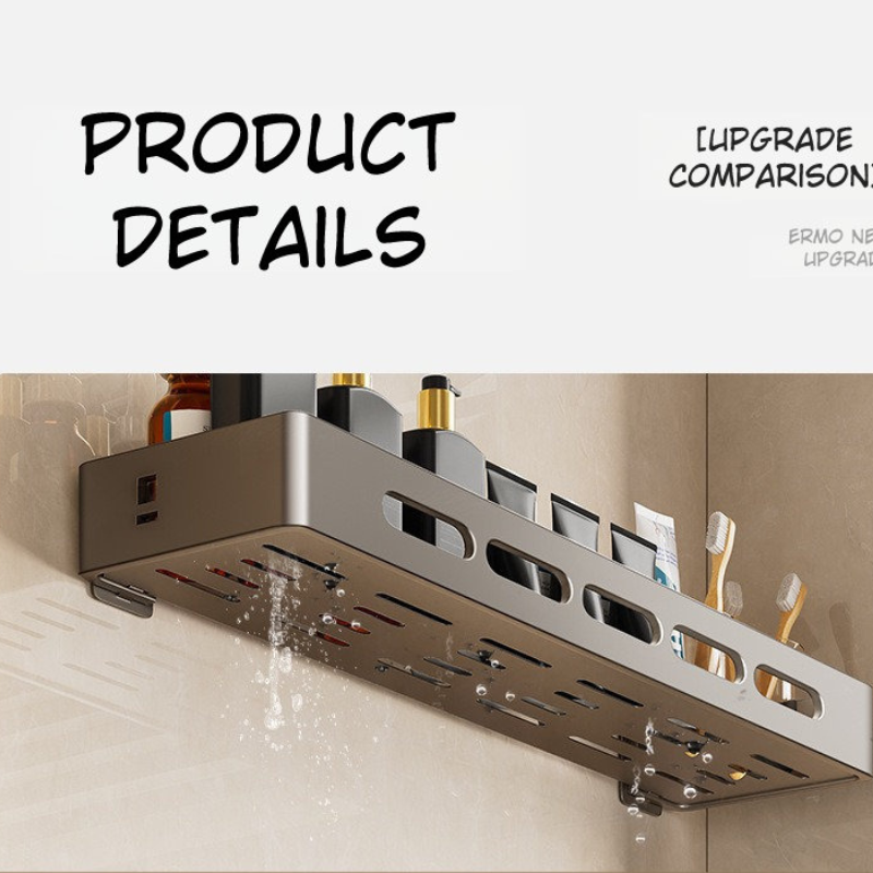 Premium Punch-Free Bathroom Storage Rack