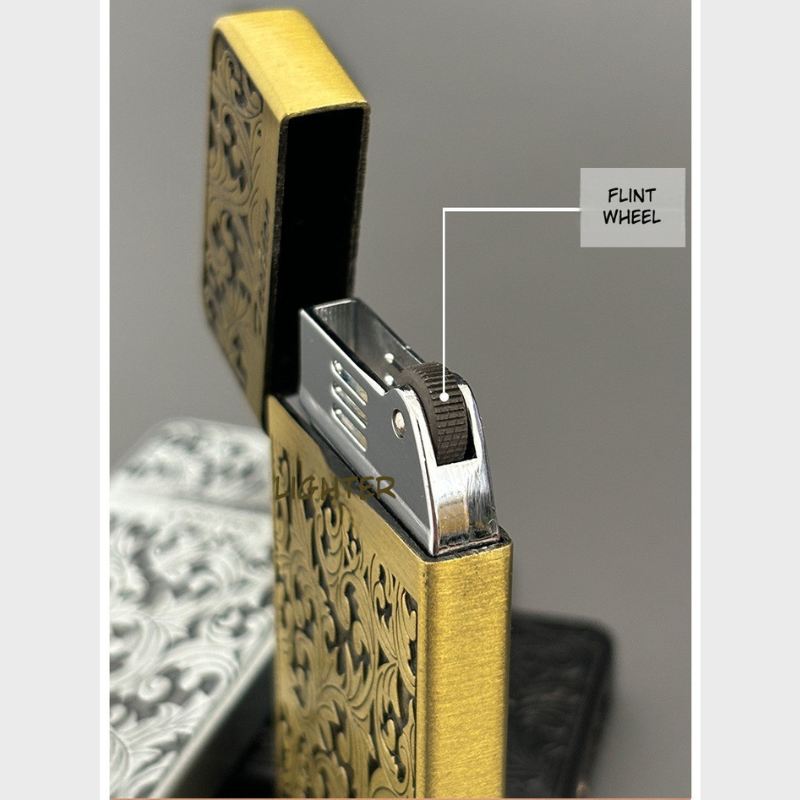 Thin Classic Open Flame Wheel Lighter