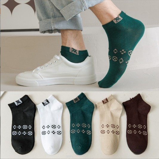 New Breathable Street Style Boat Socks (Set of 5)