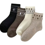 Vintage Style Thick Cotton Crew Socks (Set of 4)