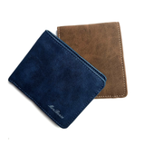 Mens Retro Frosted Two-fold Vertical Wallet