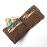 Mens Retro Frosted Two-fold Vertical Wallet