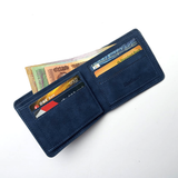 Mens Retro Frosted Two-fold Vertical Wallet