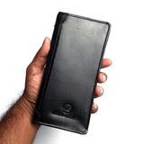 Genuine Leather Black Classic Long Wallet