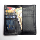 Genuine Leather Black Classic Long Wallet