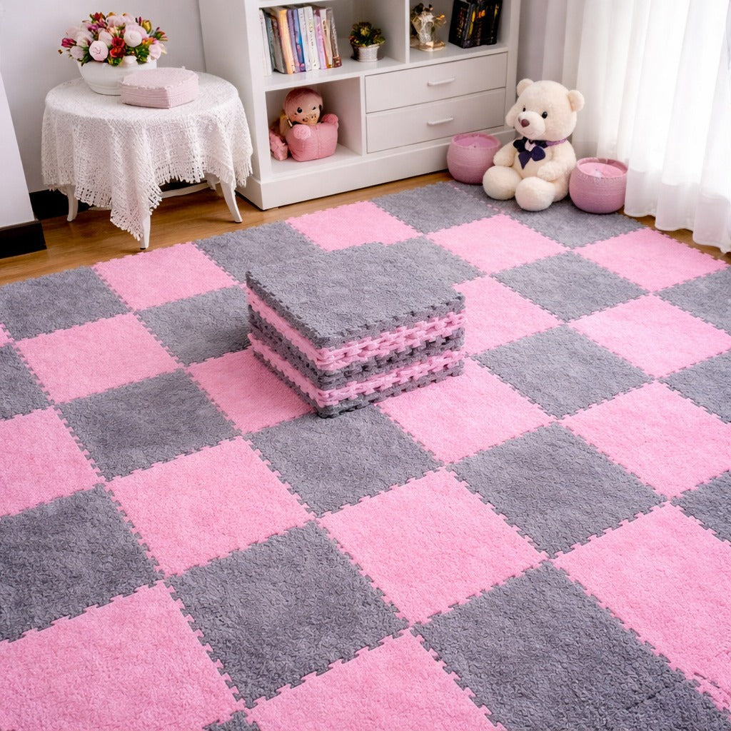 Soft Washable Foam Splicing Tiles Carpet ( Set of 12)