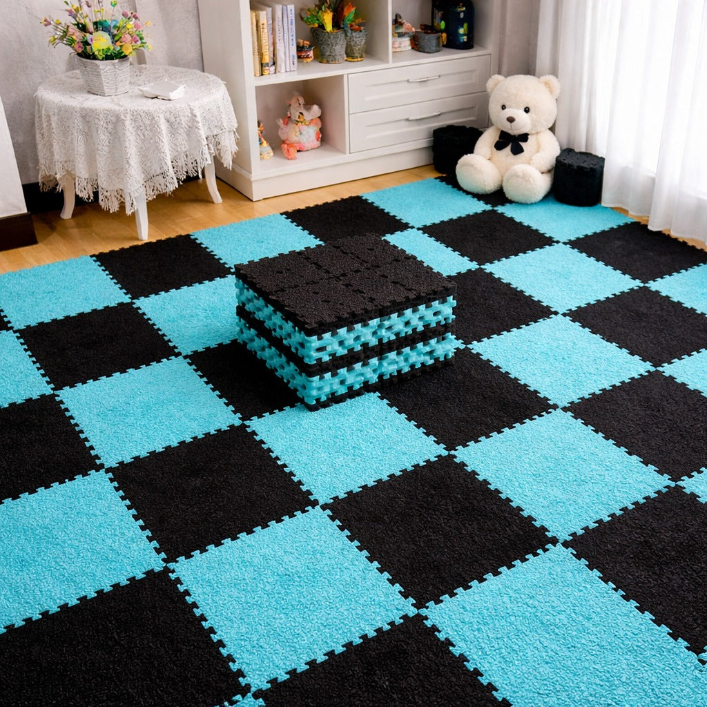 Soft Washable Foam Splicing Tiles Carpet ( Set of 12)