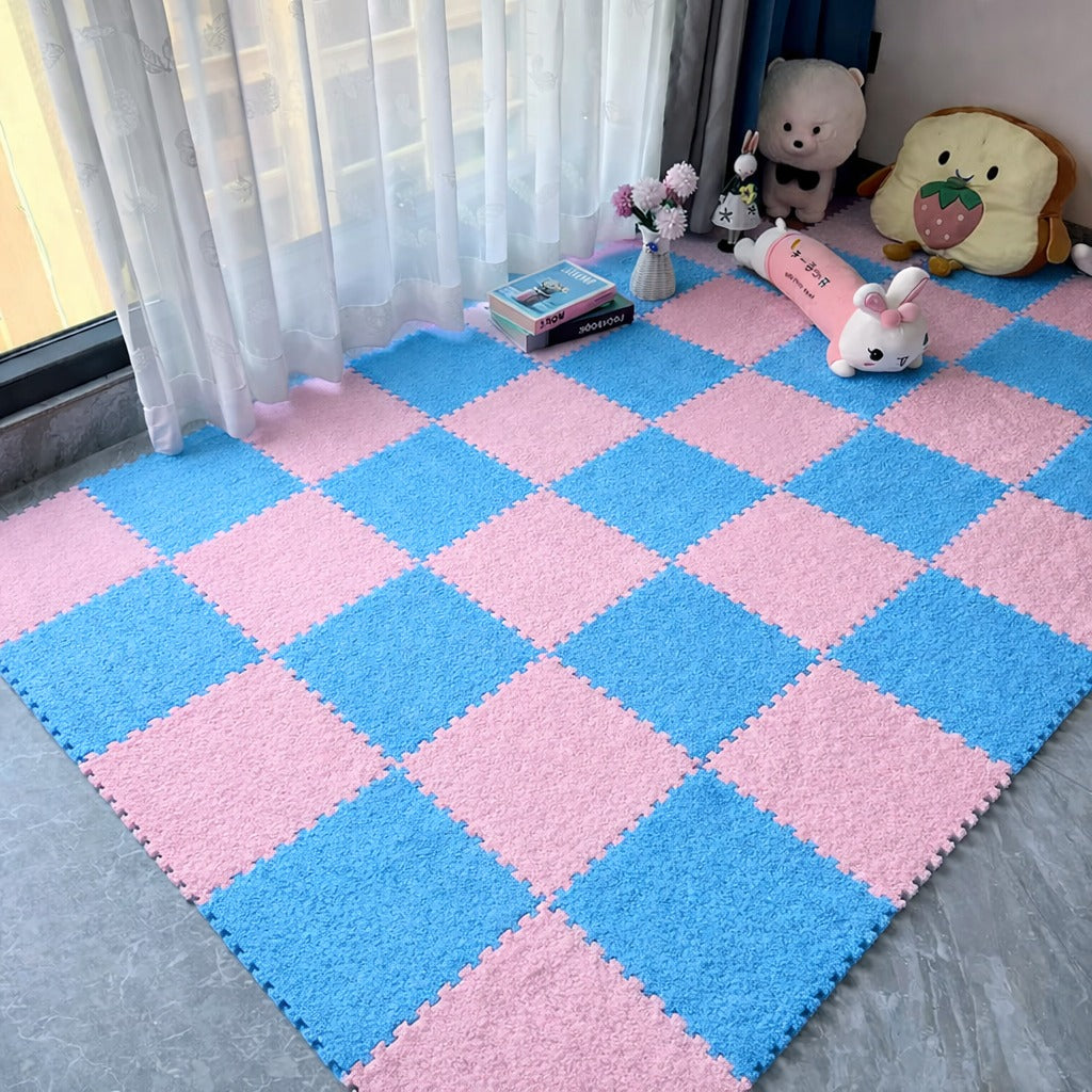 Soft Washable Foam Splicing Tiles Carpet ( Set of 12)
