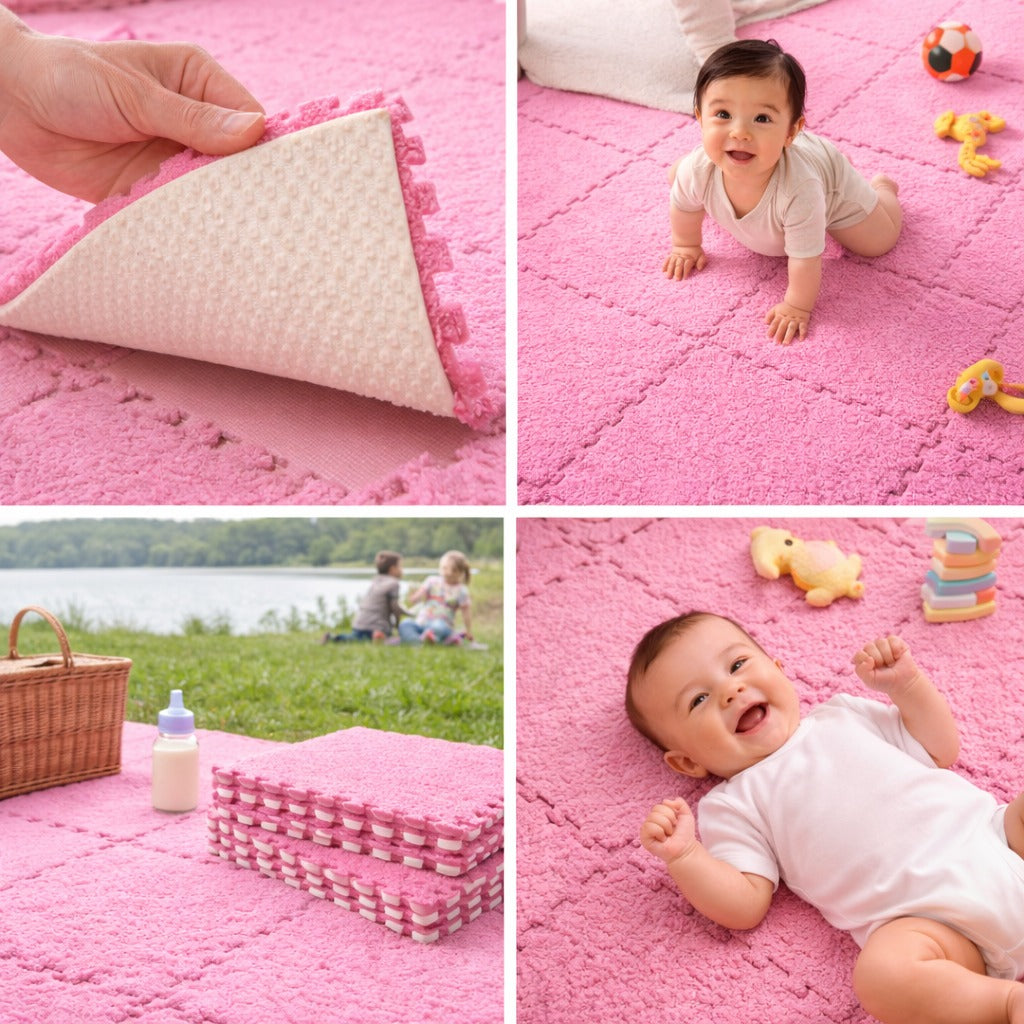 Soft Washable Foam Splicing Tiles Carpet ( Set of 12)