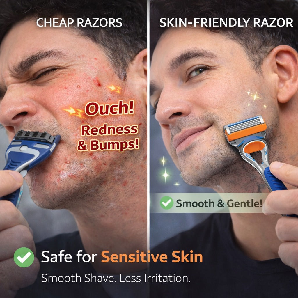 Travel Friendly Five Layer Blade Grip Shaving Razor
