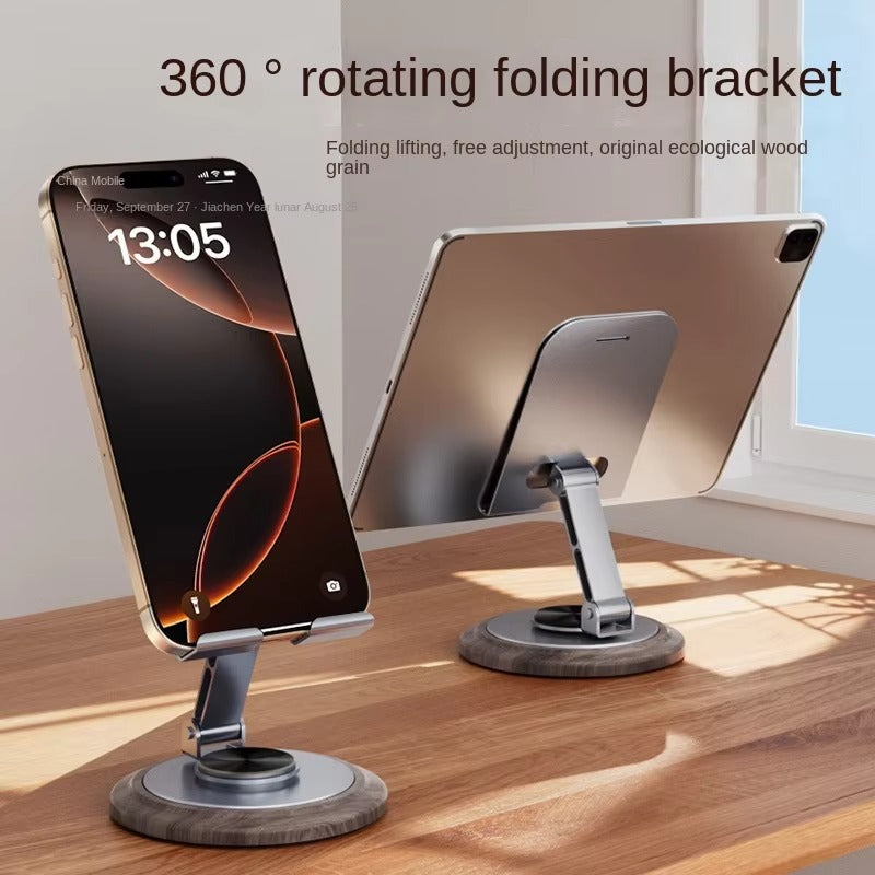 360 Degree Wooden Shape Rotating Adjustable Phone Stand