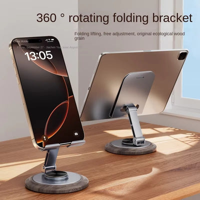 360 Degree Wooden Shape Rotating Adjustable Phone Stand
