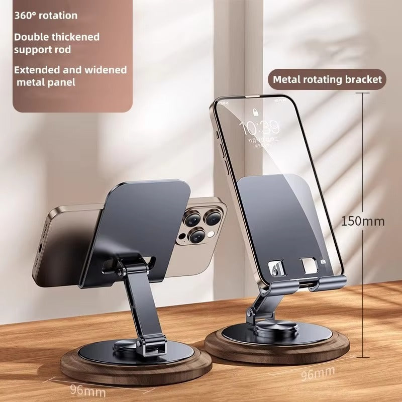 360 Degree Wooden Shape Rotating Adjustable Phone Stand