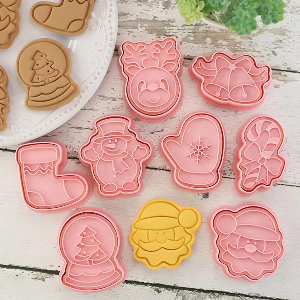 8 Pcs/Set Christmas Cookie Cutters Biscuit Mould Baking Mould
