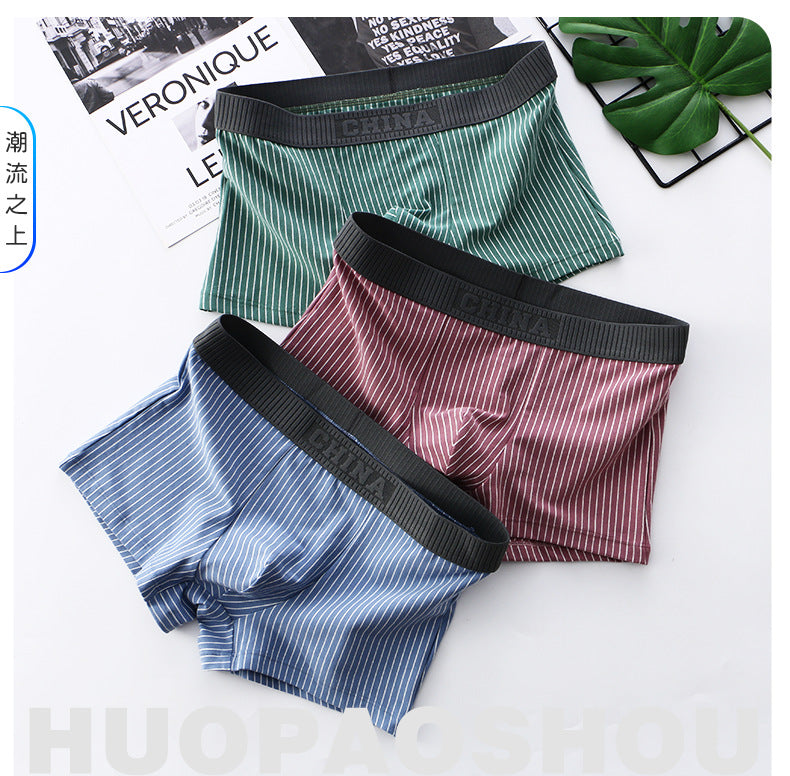 Men's Breathable Striped Premium Boxer ( Set Of 03 )