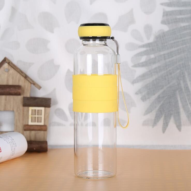 Transparent Glass Sports Water Bottle