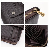 PU Leather Crocodile Leather Men's Zipper Card Holder