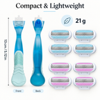 Compact 13 cm and lightweight 21 g shaving razor handle