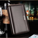 Double zipper PU Leather Men's long Wallet