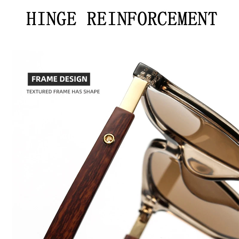 Vintage Style UV400 Unisex Wooden Shade Sunglass