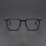 Square wood grain temples retro black frame glasses