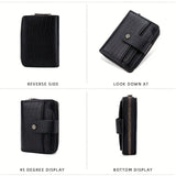 PU Leather Crocodile Leather Men's Zipper Card Holder