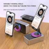 2 In 1  360 Degree Rotation Mobile Phone Holder With Speaker