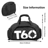 T60 Large Capacity Gym Bag With Shoes Compartment