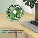USB Rechargeable Desk Portable Mini Ceiling Fan With Led Light Lamp