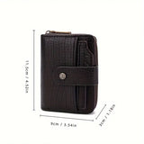 PU Leather Crocodile Leather Men's Zipper Card Holder