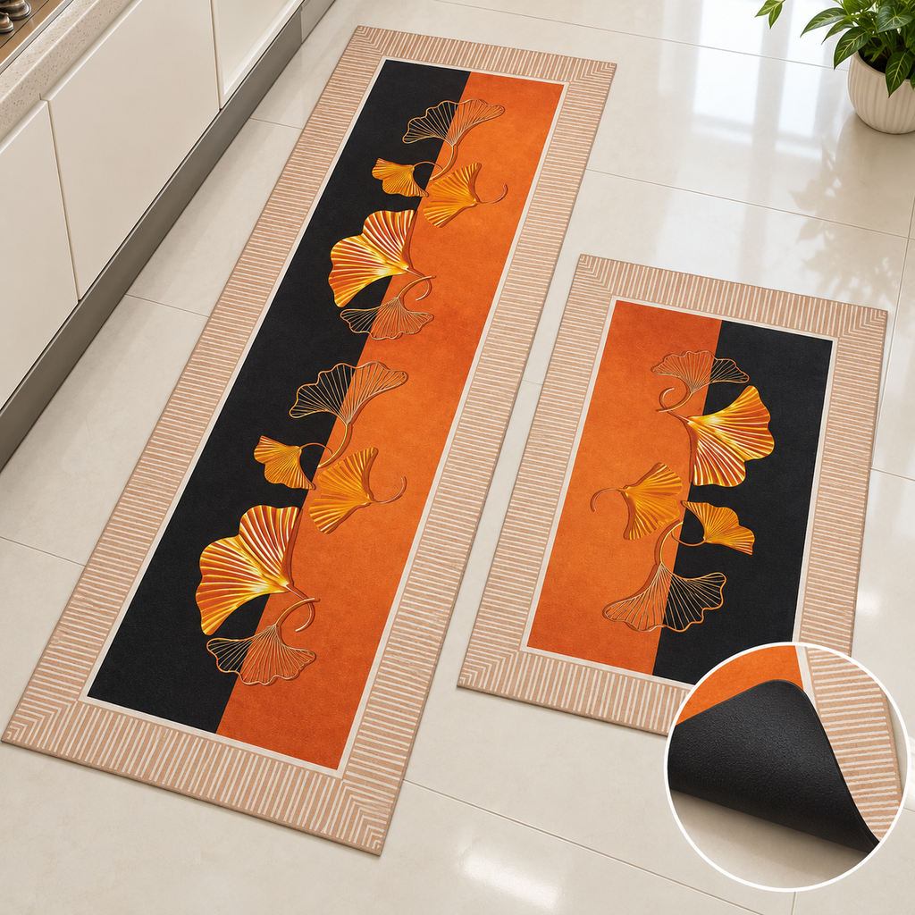 Ginkgo leaf pattern closeup