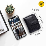 PU Leather Crocodile Leather Men's Zipper Card Holder