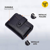 PU Leather Crocodile Leather Men's Zipper Card Holder