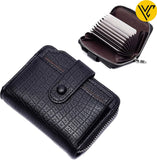 PU Leather Crocodile Leather Men's Zipper Card Holder