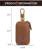 Vintage Cowhide Car Key Cover(Single Zipper)