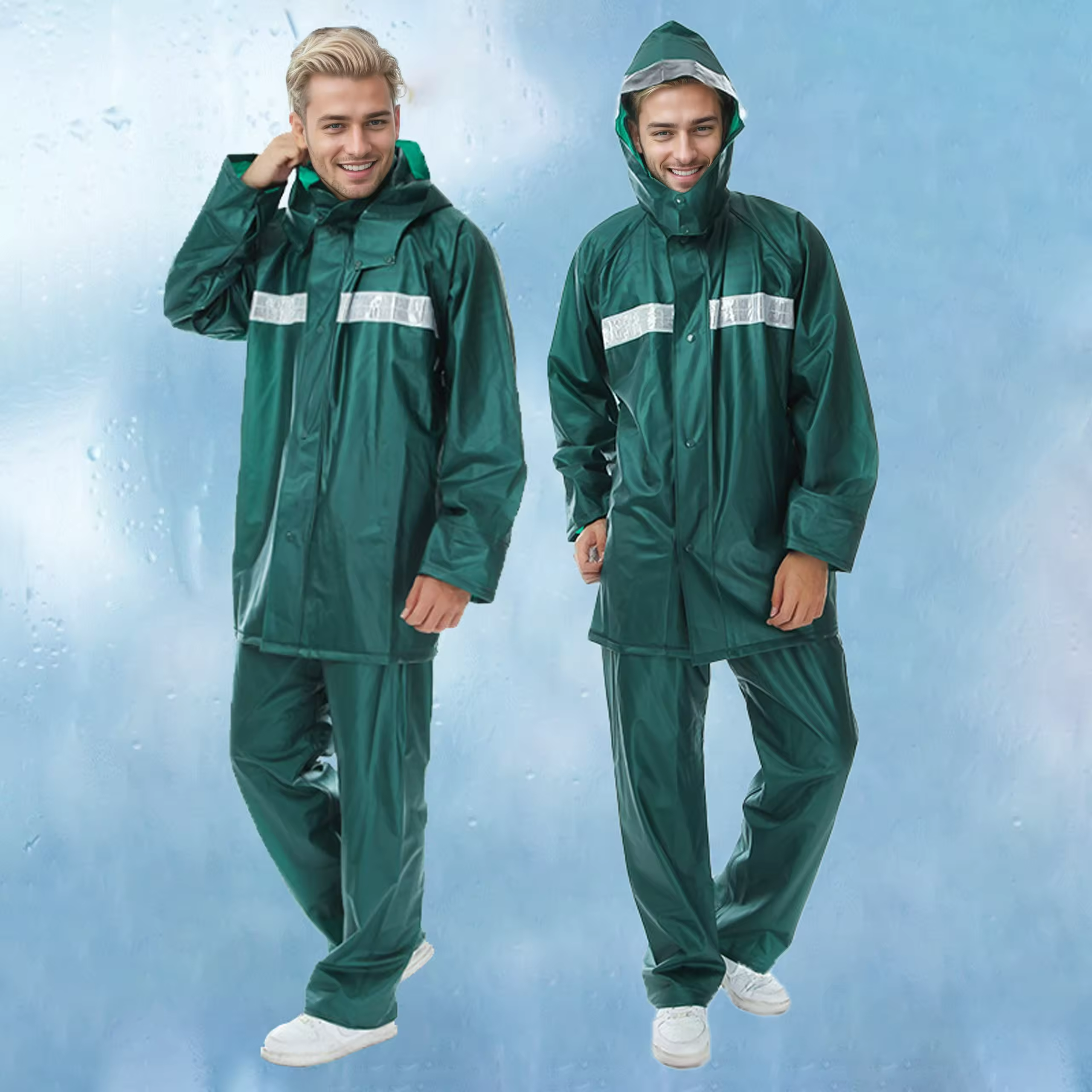 Premium Rubber Waterproof Rain Suit (XXL)