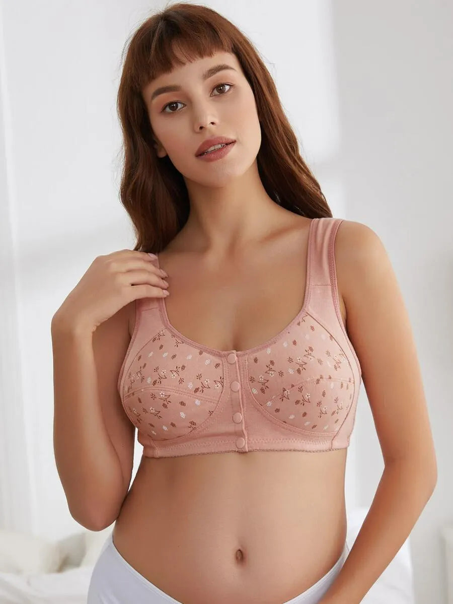 Floral Cotton Comfort Bra ( 1 Pcs )